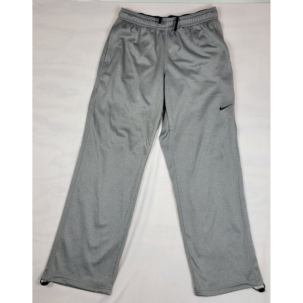 Nike Mens Therma-FIT Gray Fleece Sweatpants Straight Leg 379431-064 L